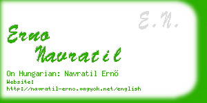 erno navratil business card